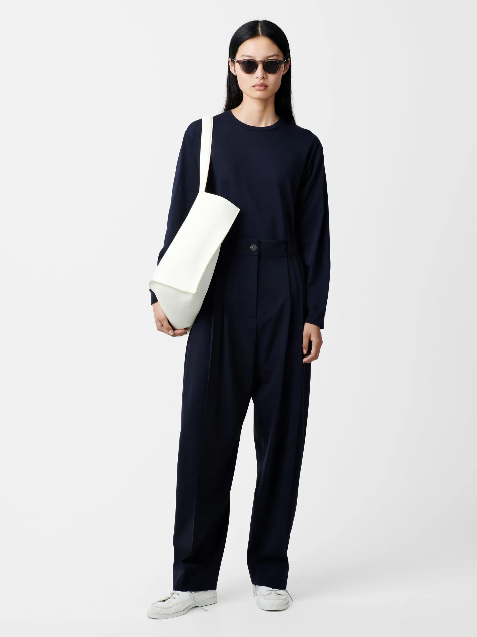 Discount Studio Nicholson Acuna Tropical Wool Pant Darkest Navy