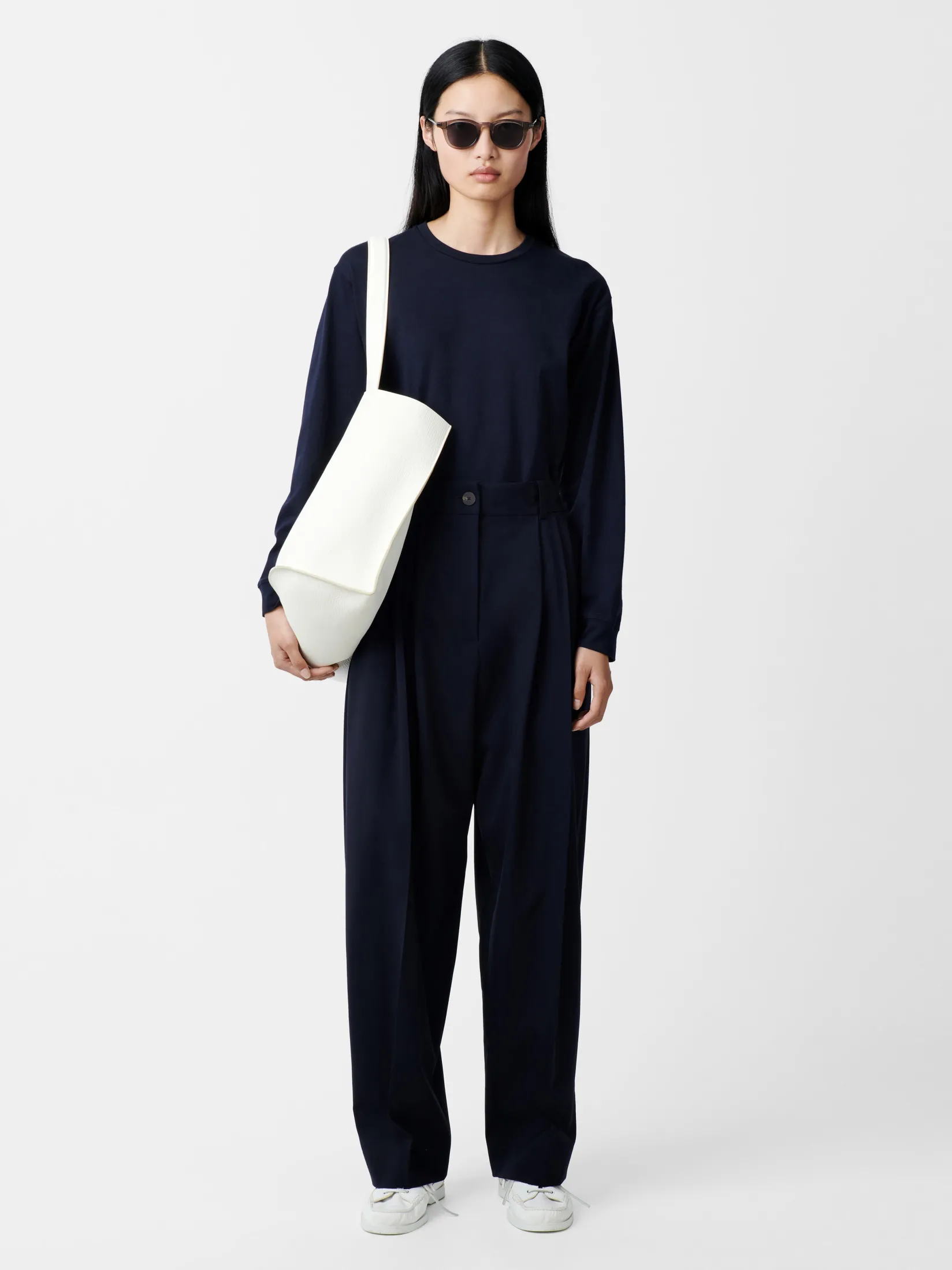 Discount Studio Nicholson Acuna Tropical Wool Pant Darkest Navy