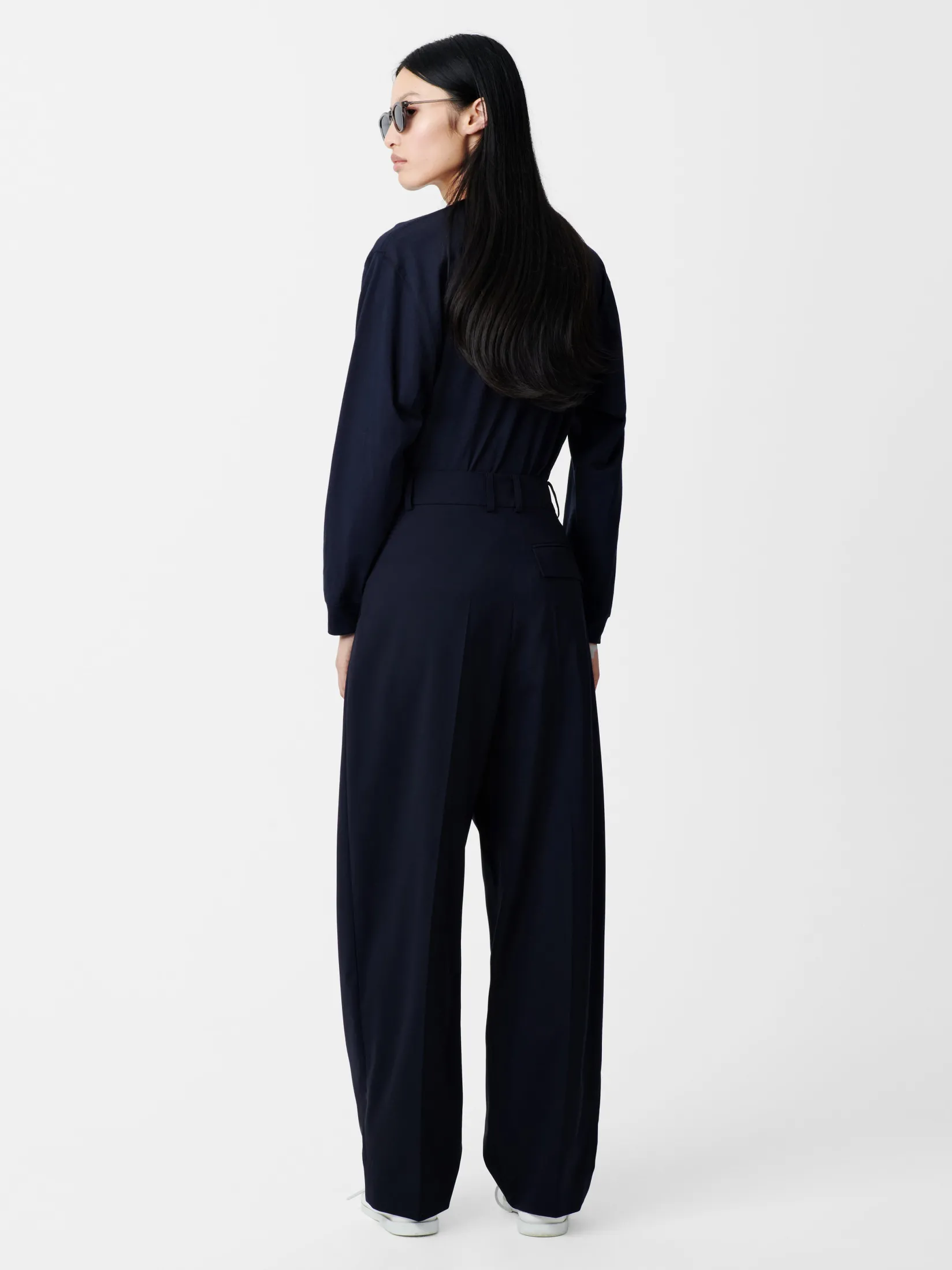 Discount Studio Nicholson Acuna Tropical Wool Pant Darkest Navy