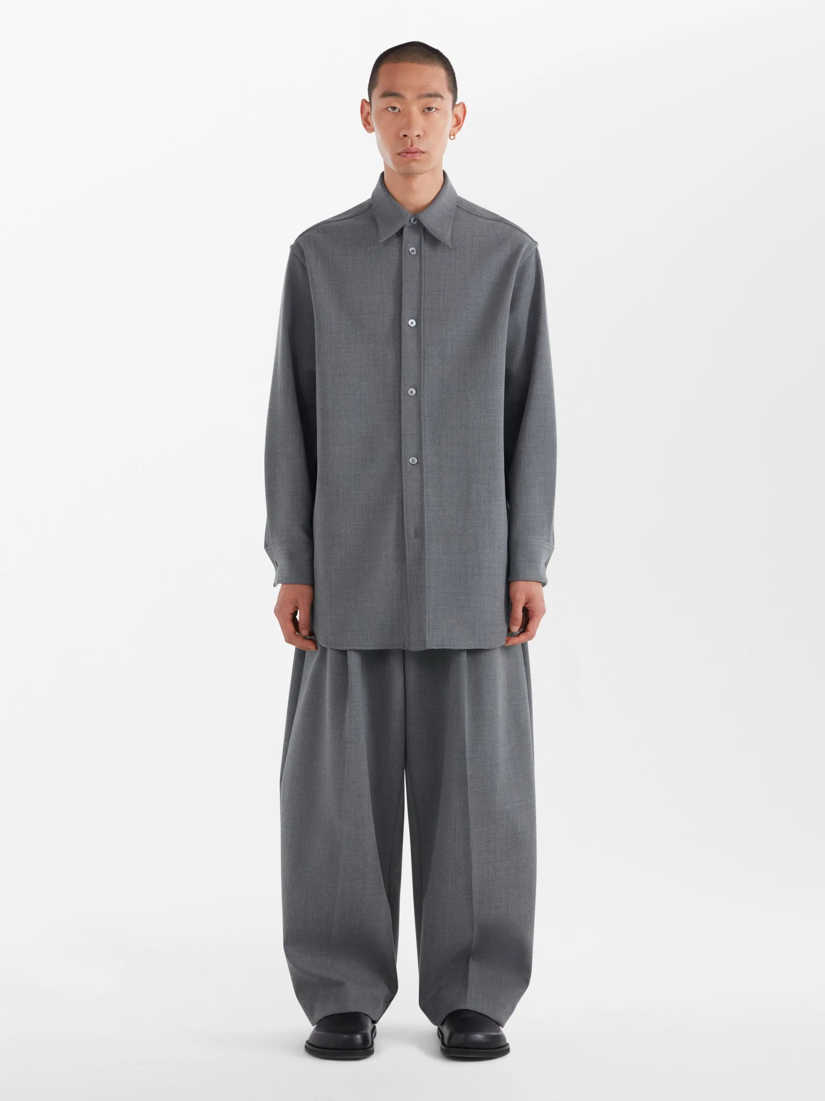 Best Studio Nicholson Akako Shirt Grey Marl