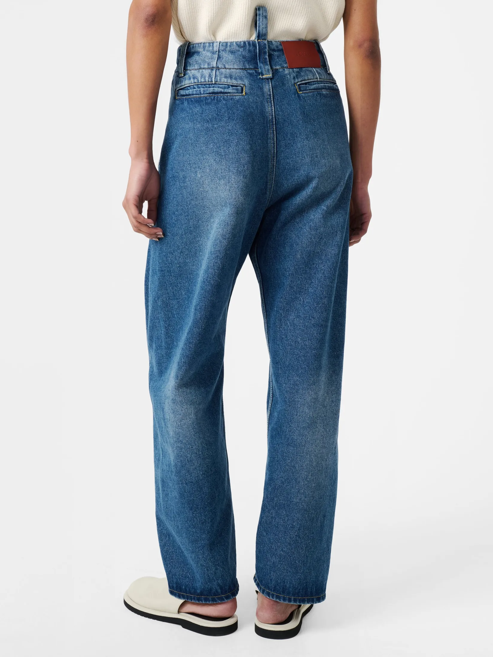 Online Studio Nicholson Akerman Denim Pant Worn Wash Indigo