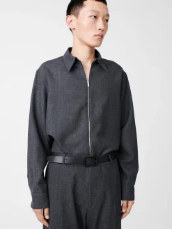 New Studio Nicholson Axia Tropical Wool Shirt Tarmac Grey