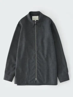 New Studio Nicholson Axia Tropical Wool Shirt Tarmac Grey