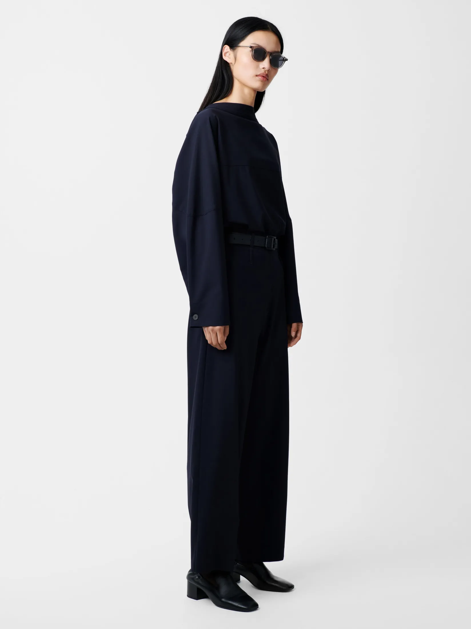 New Studio Nicholson Baier Tropical Wool Pant Darkest Navy