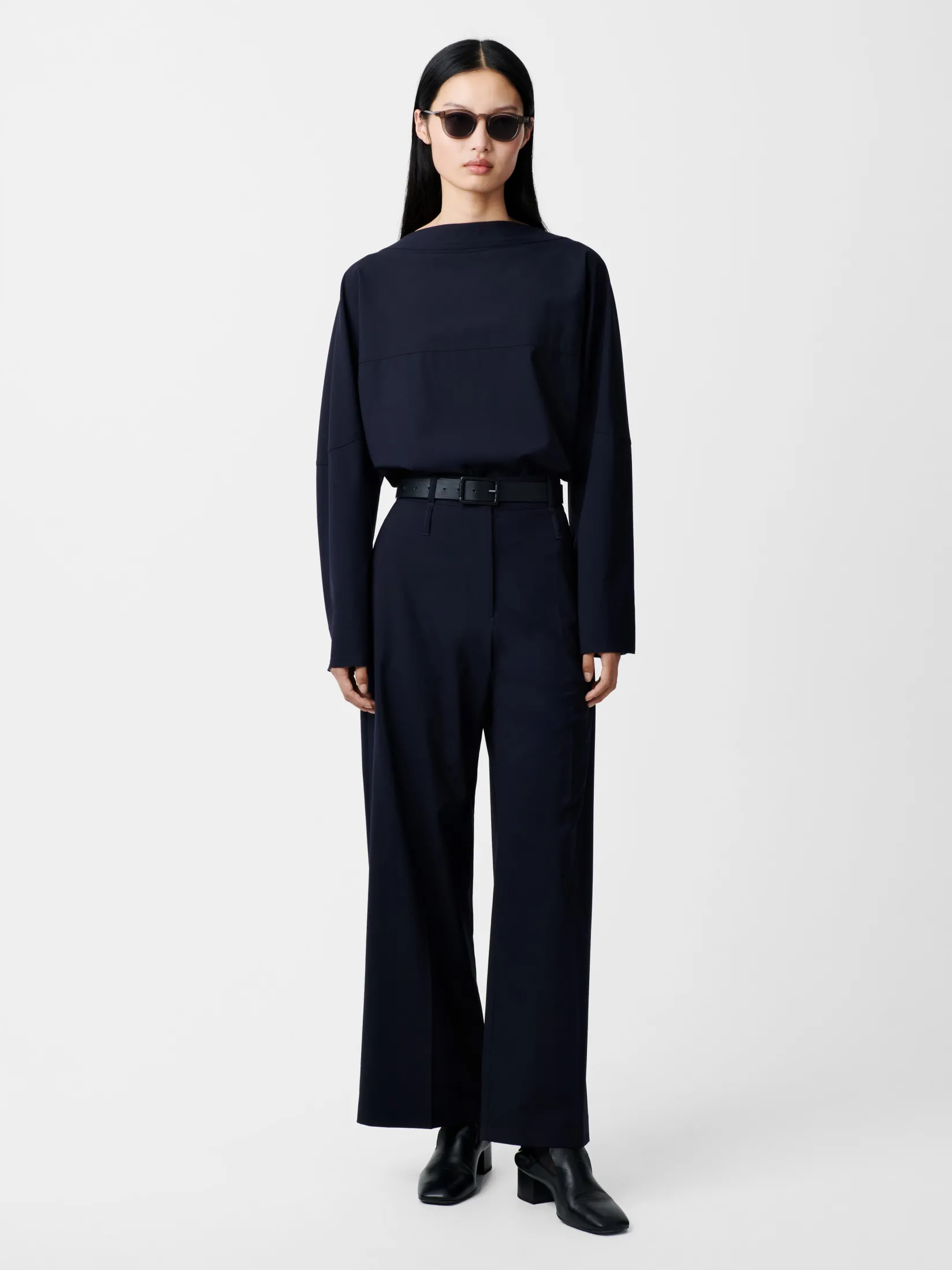 New Studio Nicholson Baier Tropical Wool Pant Darkest Navy
