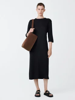 New Studio Nicholson Banner Jersey Dress Darkest Navy