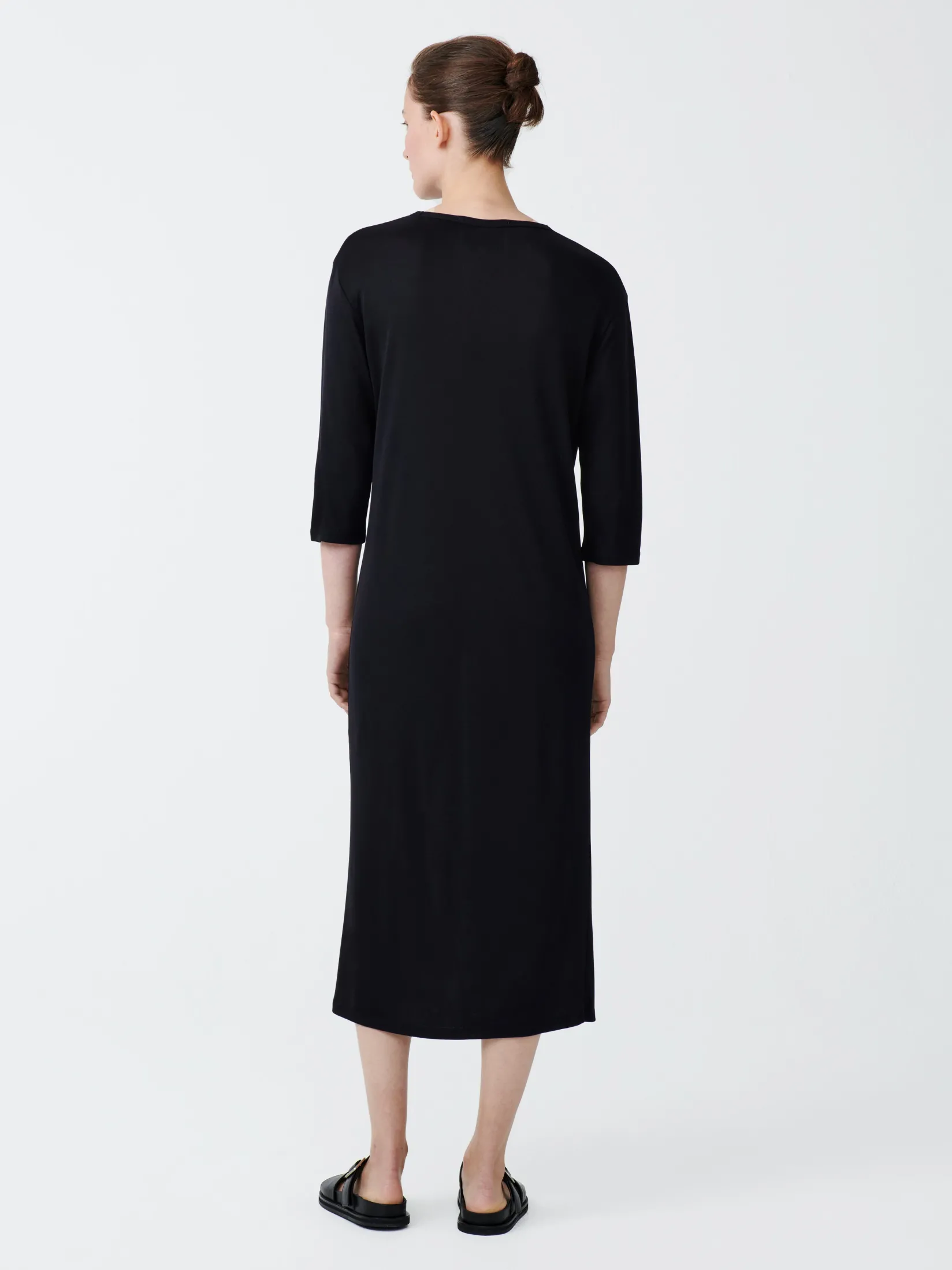 New Studio Nicholson Banner Jersey Dress Darkest Navy