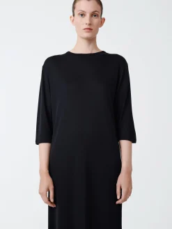 New Studio Nicholson Banner Jersey Dress Darkest Navy
