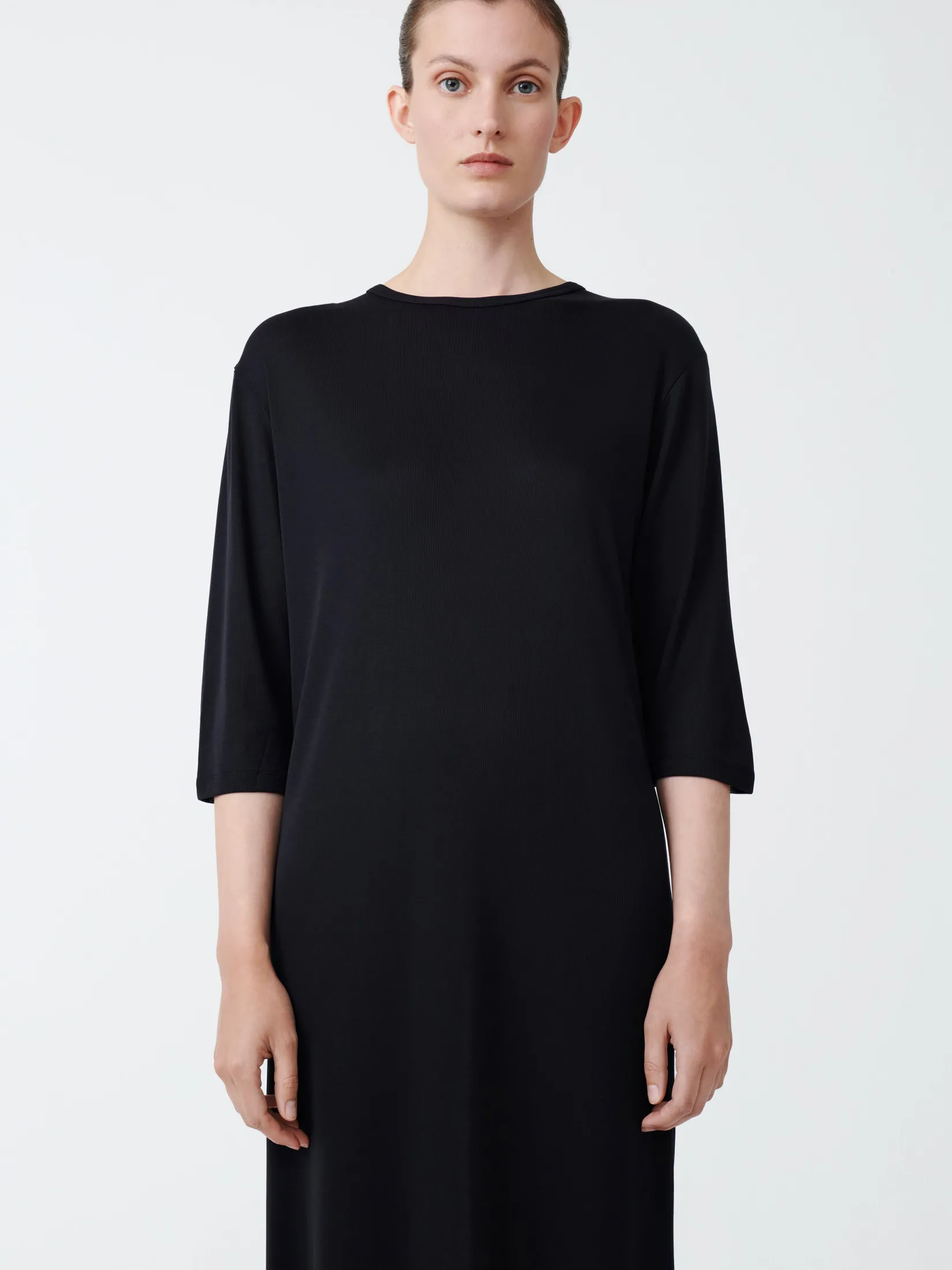 New Studio Nicholson Banner Jersey Dress Darkest Navy