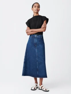 Online Studio Nicholson Baringo Denim Skirt Indigo Wash