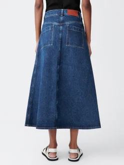 Online Studio Nicholson Baringo Denim Skirt Indigo Wash