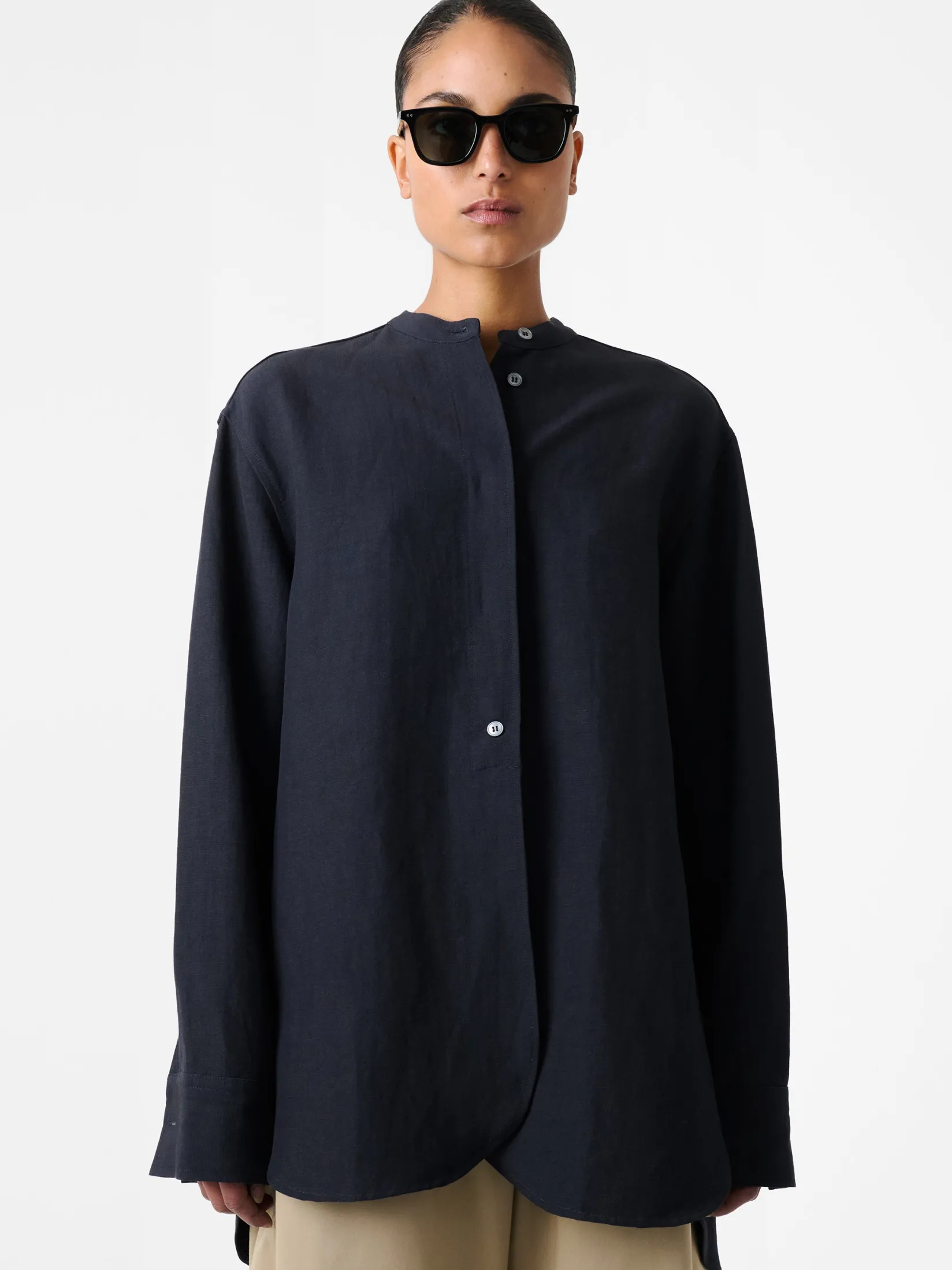 Discount Studio Nicholson Beam Shirt Darkest Navy