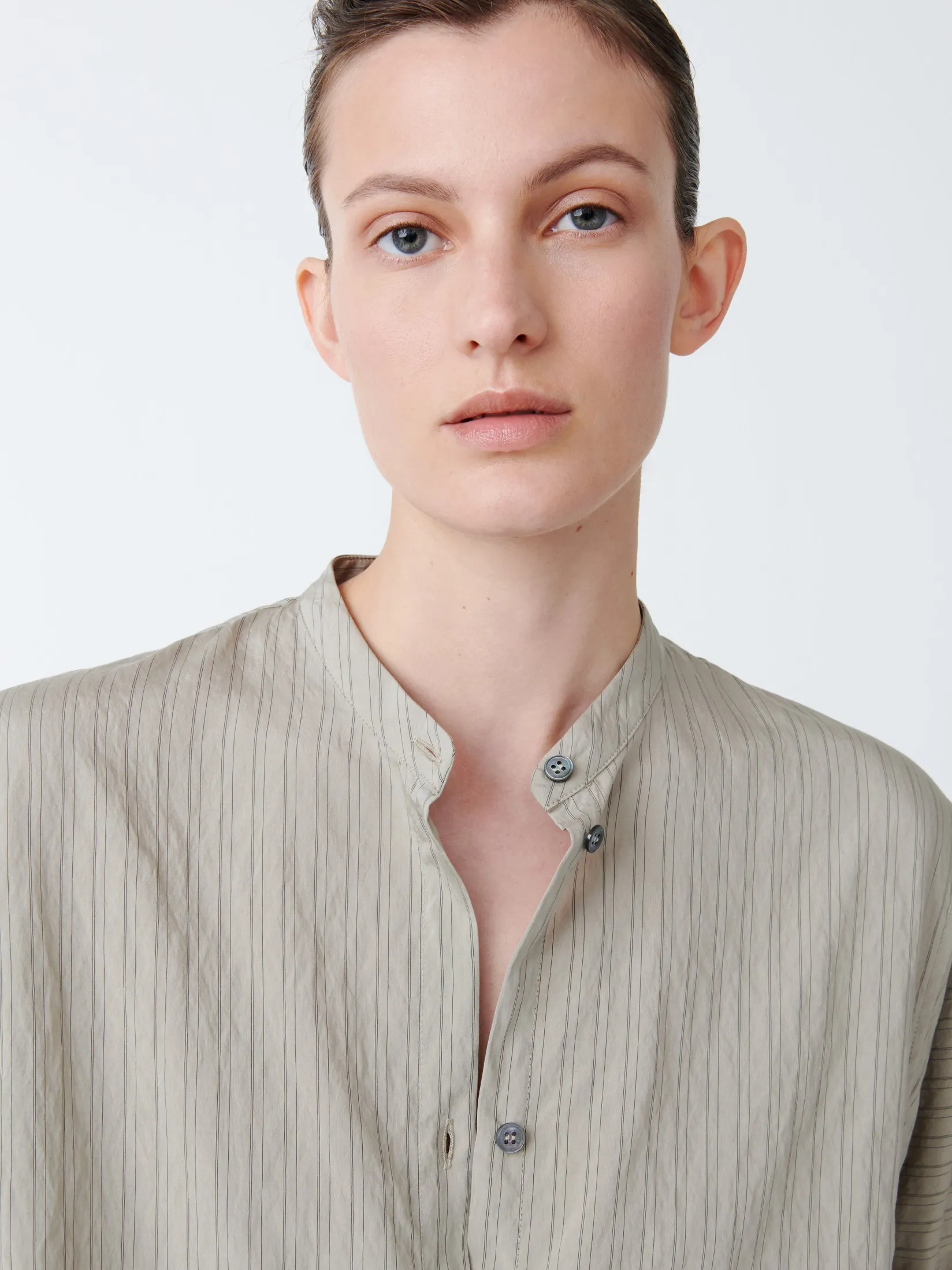 Hot Studio Nicholson Bonsho Shirt Pebble / Black Stripe