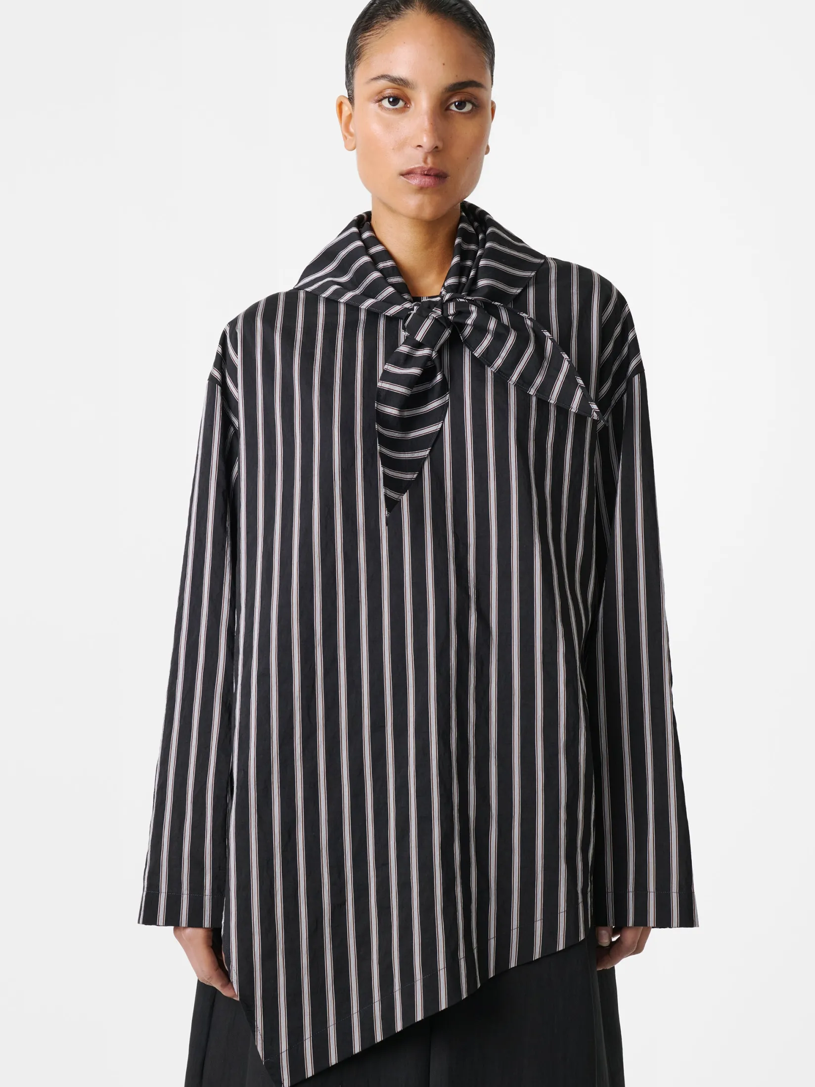 Fashion Studio Nicholson Bute Stripe Top Darkest Navy Stripe