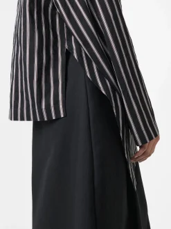 Fashion Studio Nicholson Bute Stripe Top Darkest Navy Stripe