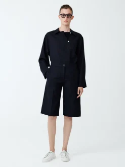 New Studio Nicholson Cabra Tropical Wool Short Darkest Navy