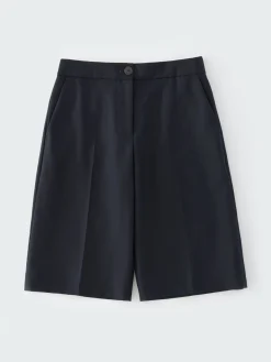 New Studio Nicholson Cabra Tropical Wool Short Darkest Navy