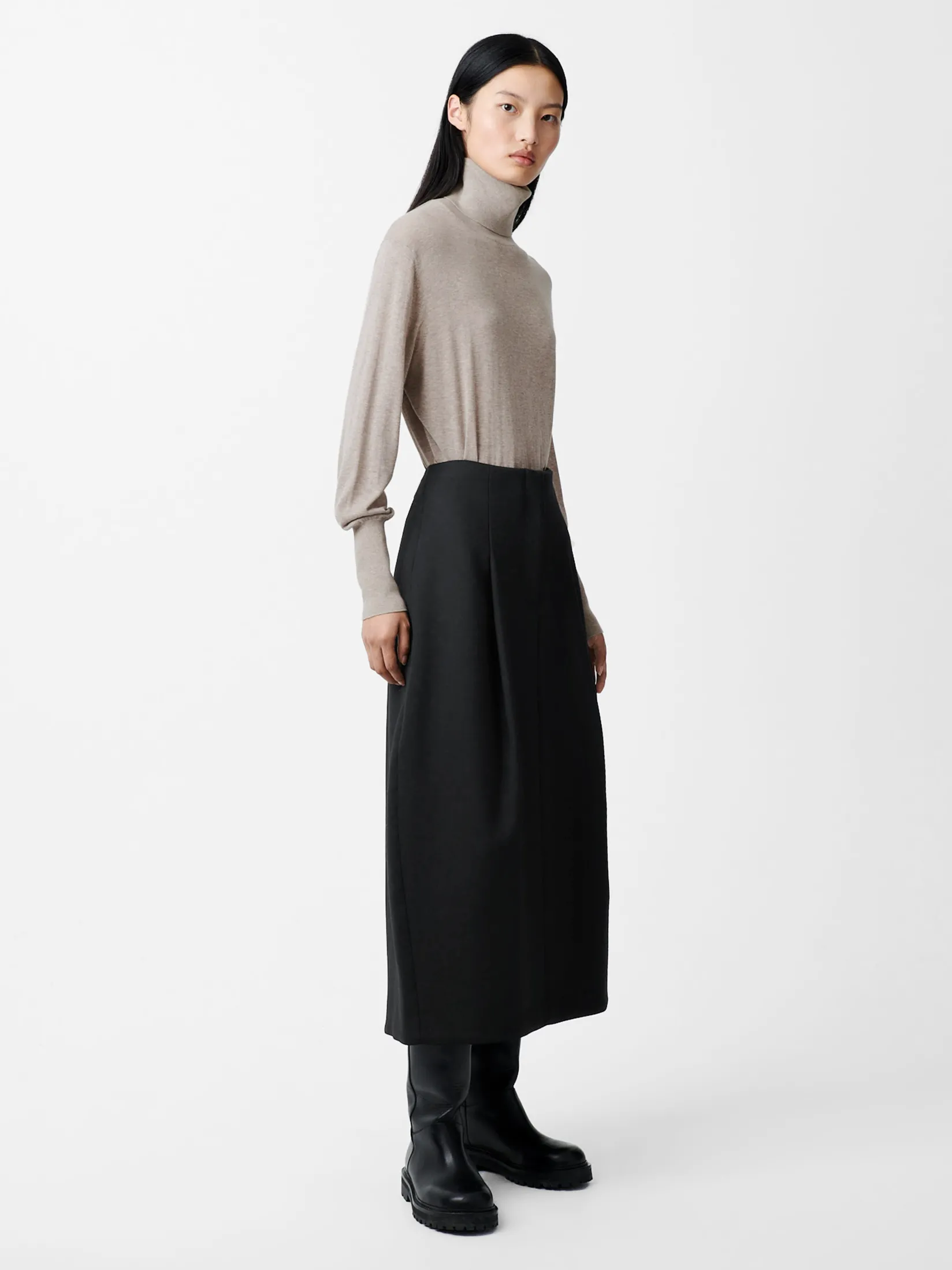 Clearance Studio Nicholson Carson Viscose Skirt Black
