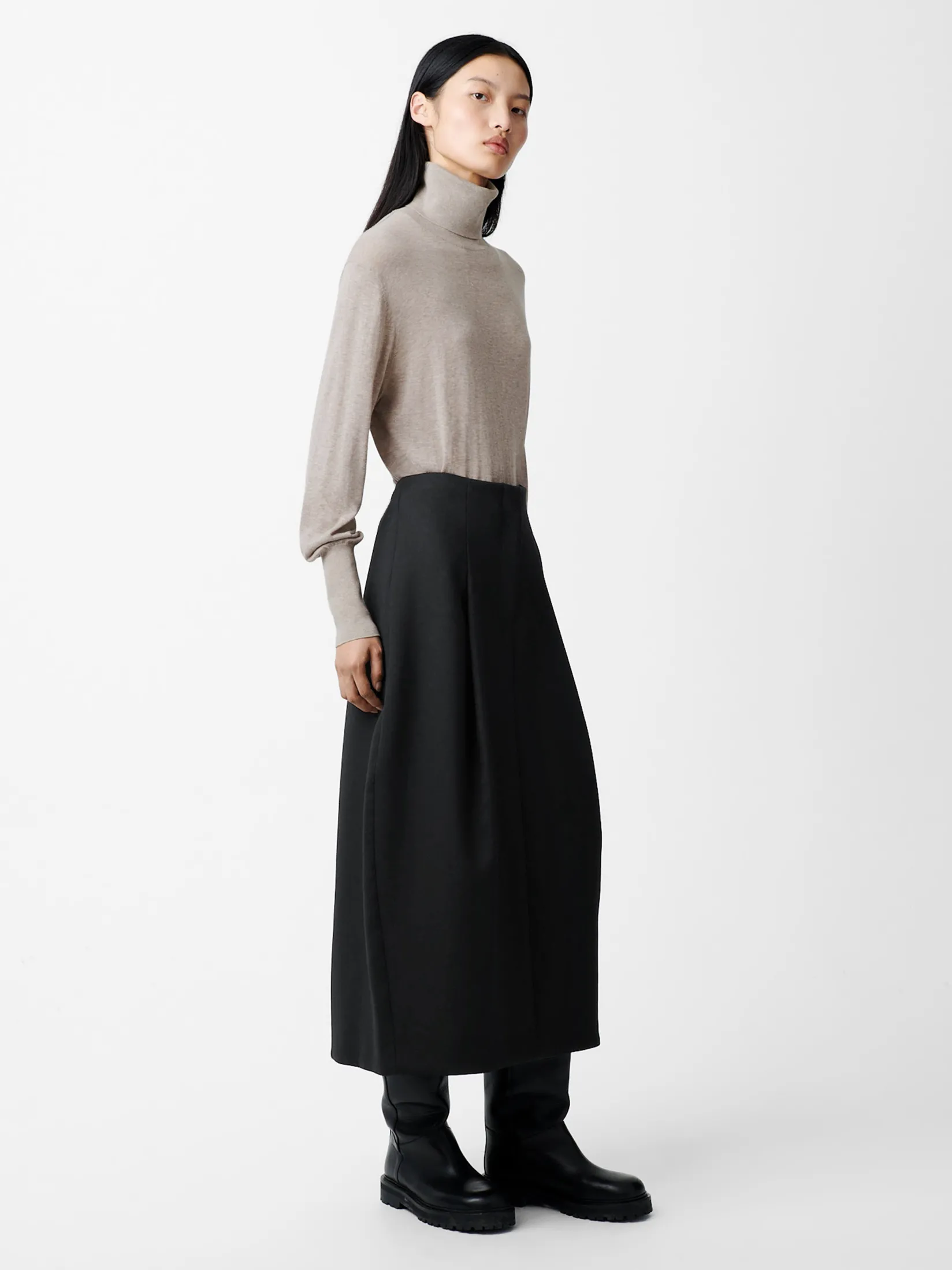Clearance Studio Nicholson Carson Viscose Skirt Black