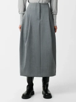 Outlet Studio Nicholson Carson Viscose Skirt Grey Marl