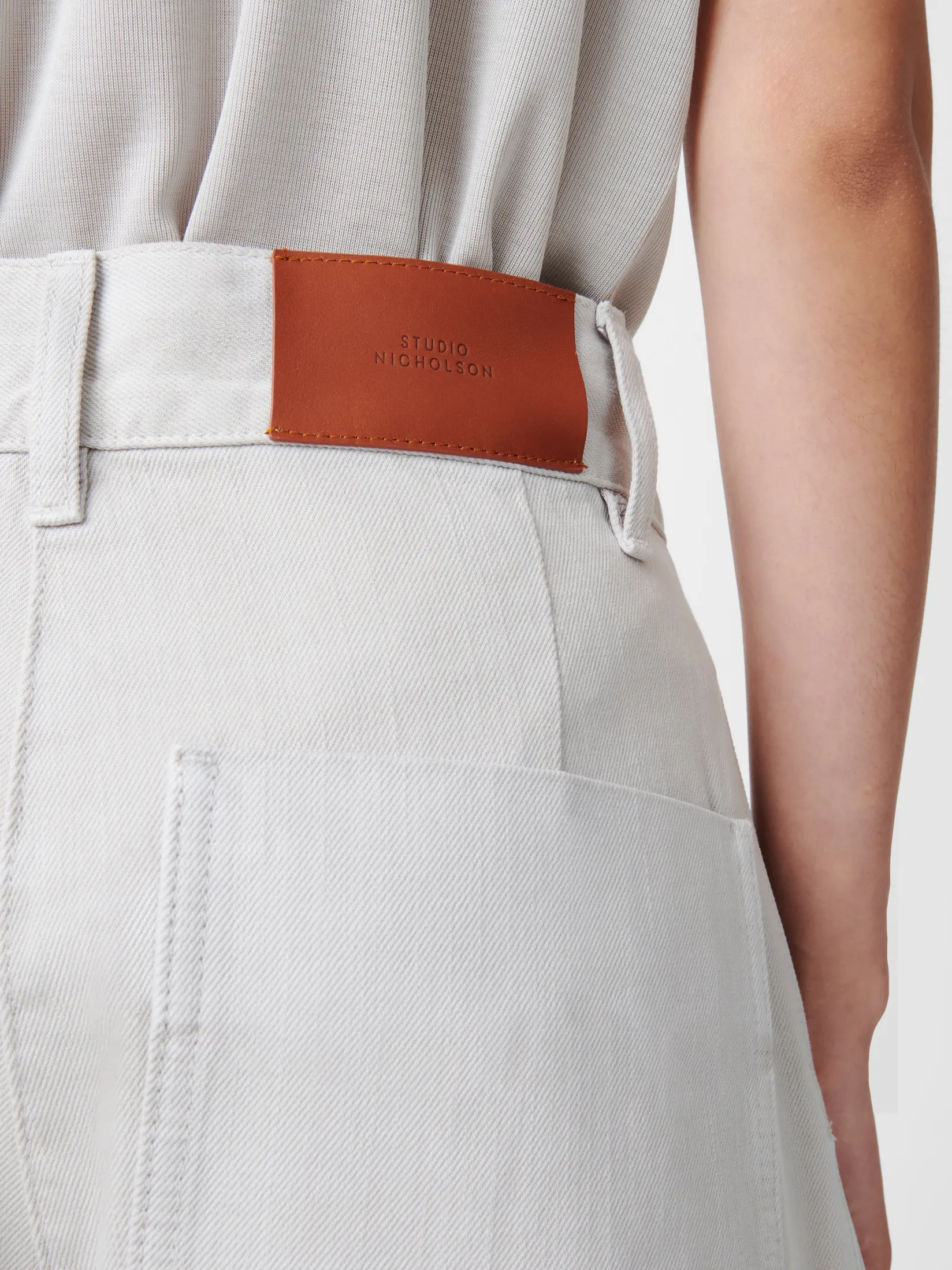 Outlet Studio Nicholson Chalco Denim Pant Bone Grey