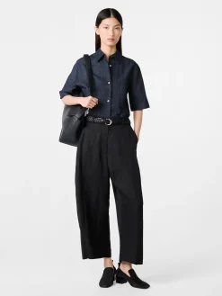 Sale Studio Nicholson Chalco Linen Pant Black