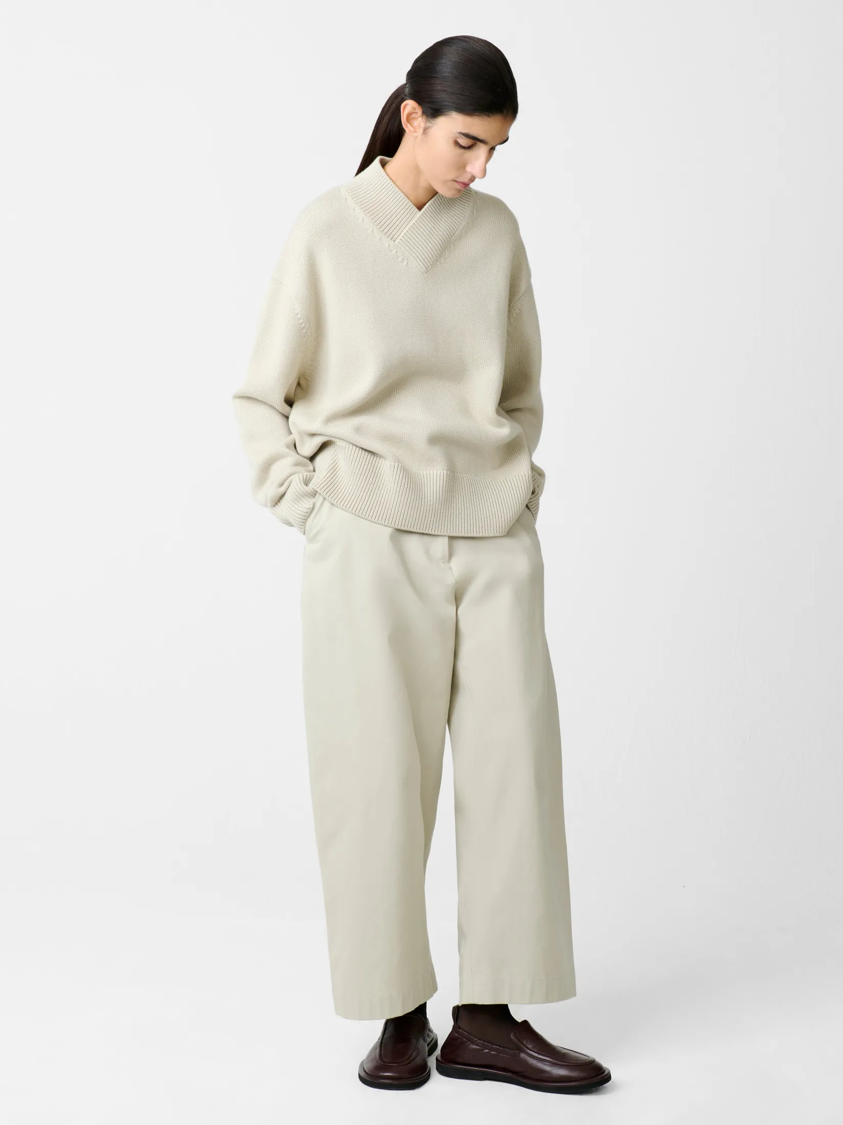 Fashion Studio Nicholson Chalco Twill Pant Pebble