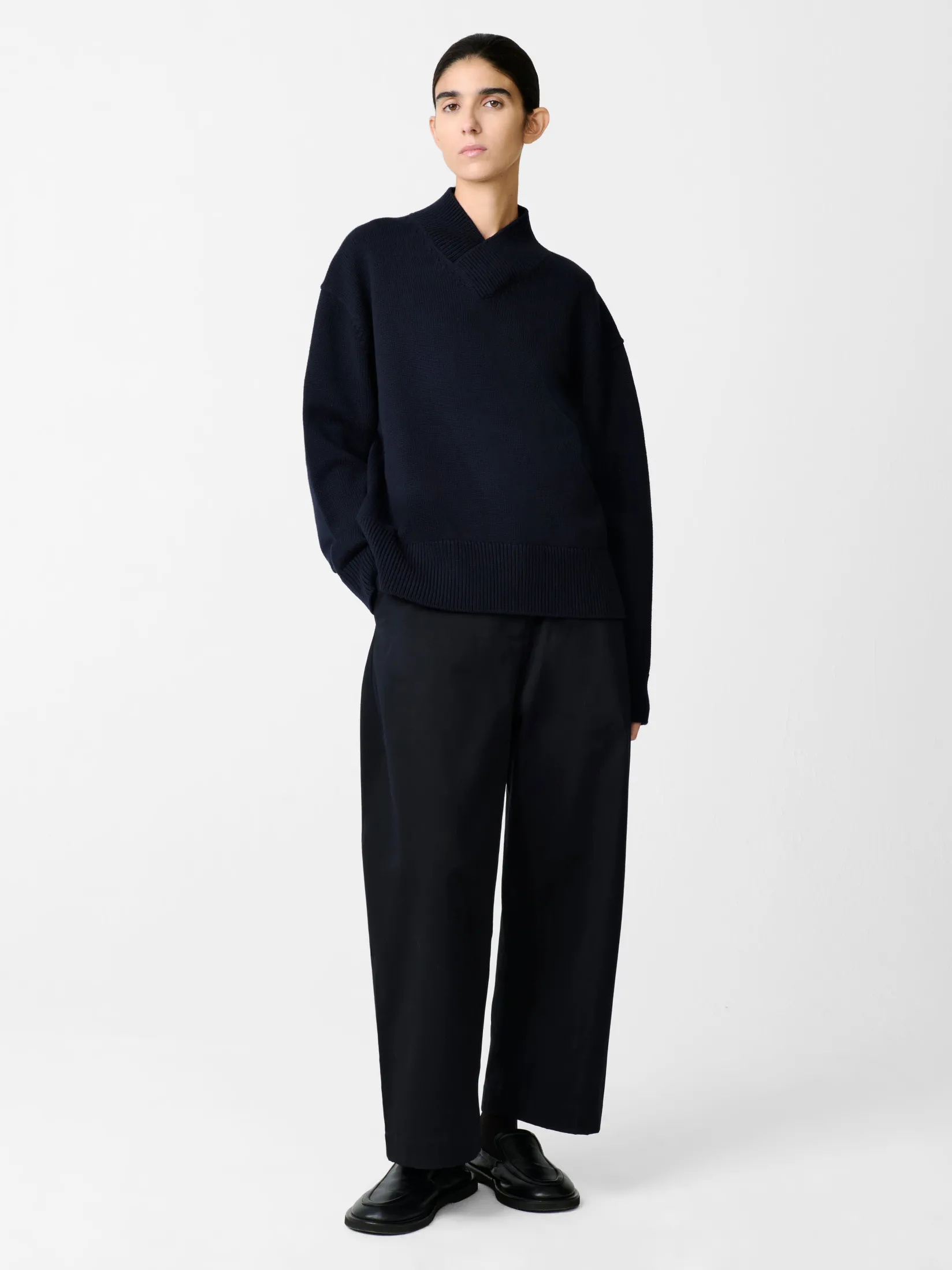 Clearance Studio Nicholson Chalco Twill Pant Darkest Navy