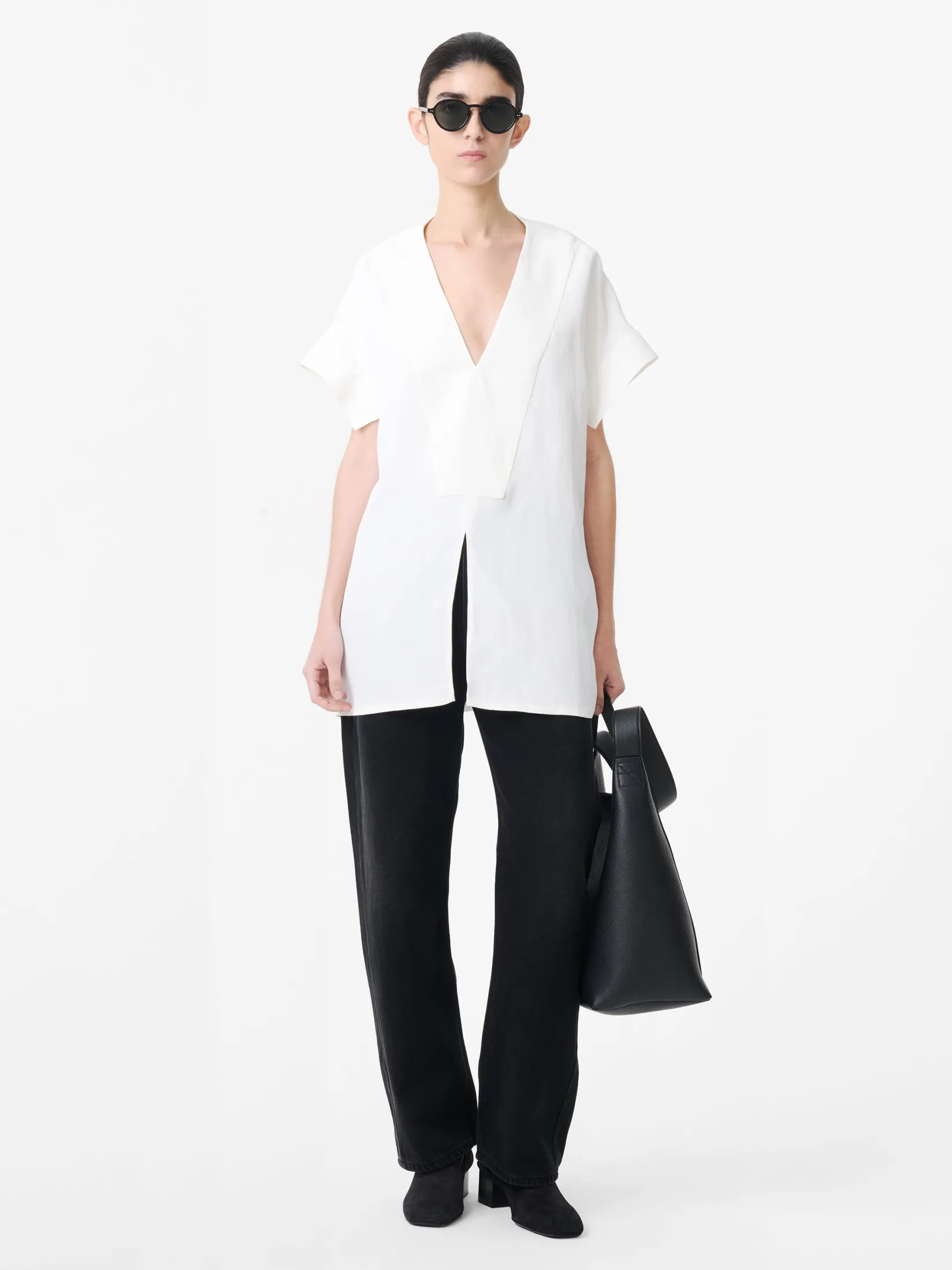 Clearance Studio Nicholson Circe Linen Top Parchment