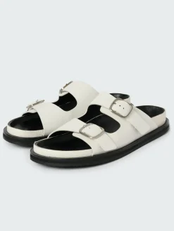 Fashion Studio Nicholson Denver Leather Sandal Parchment