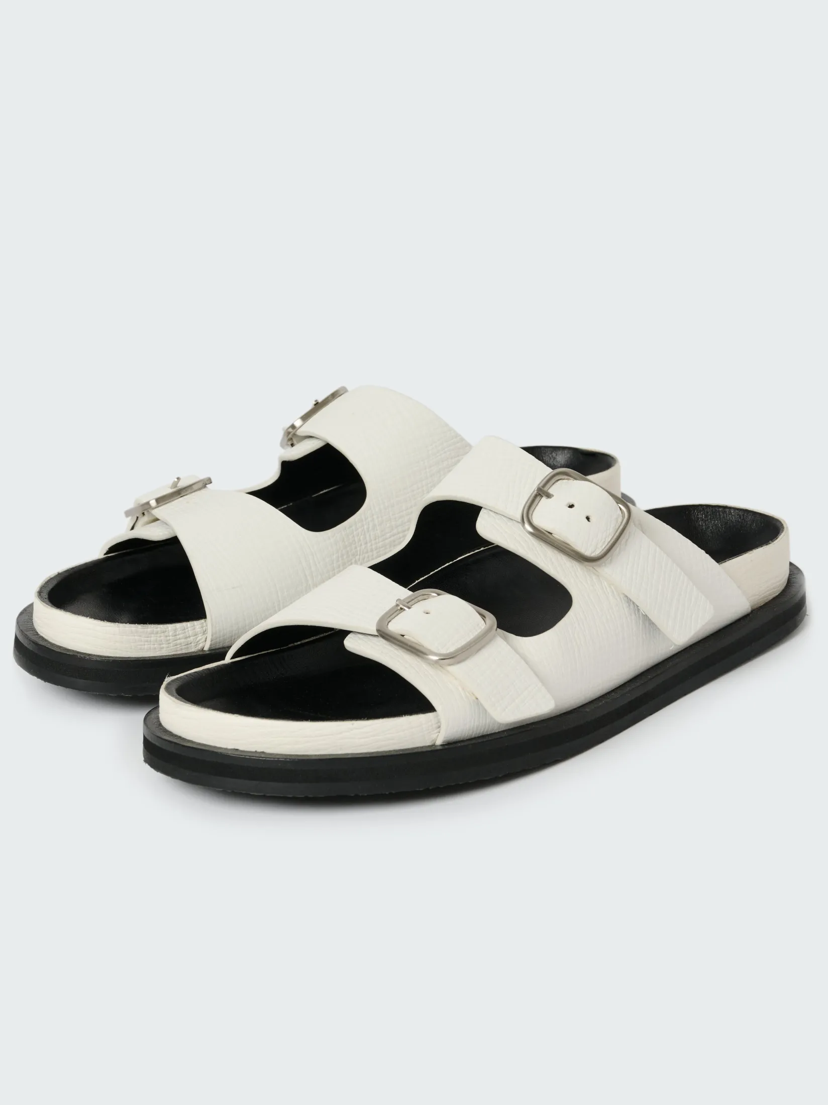 Fashion Studio Nicholson Denver Leather Sandal Parchment