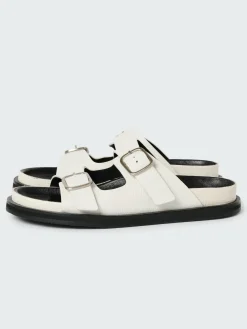 Fashion Studio Nicholson Denver Leather Sandal Parchment