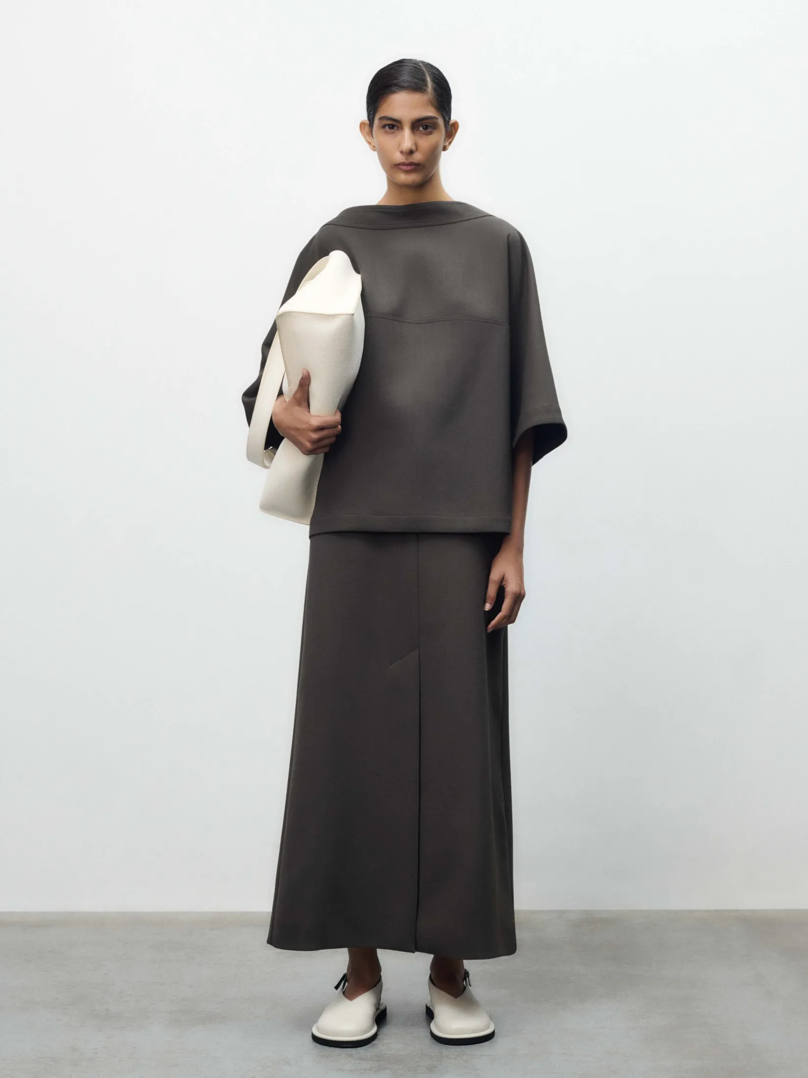 Discount Studio Nicholson Doublet Leather Bag Parchment