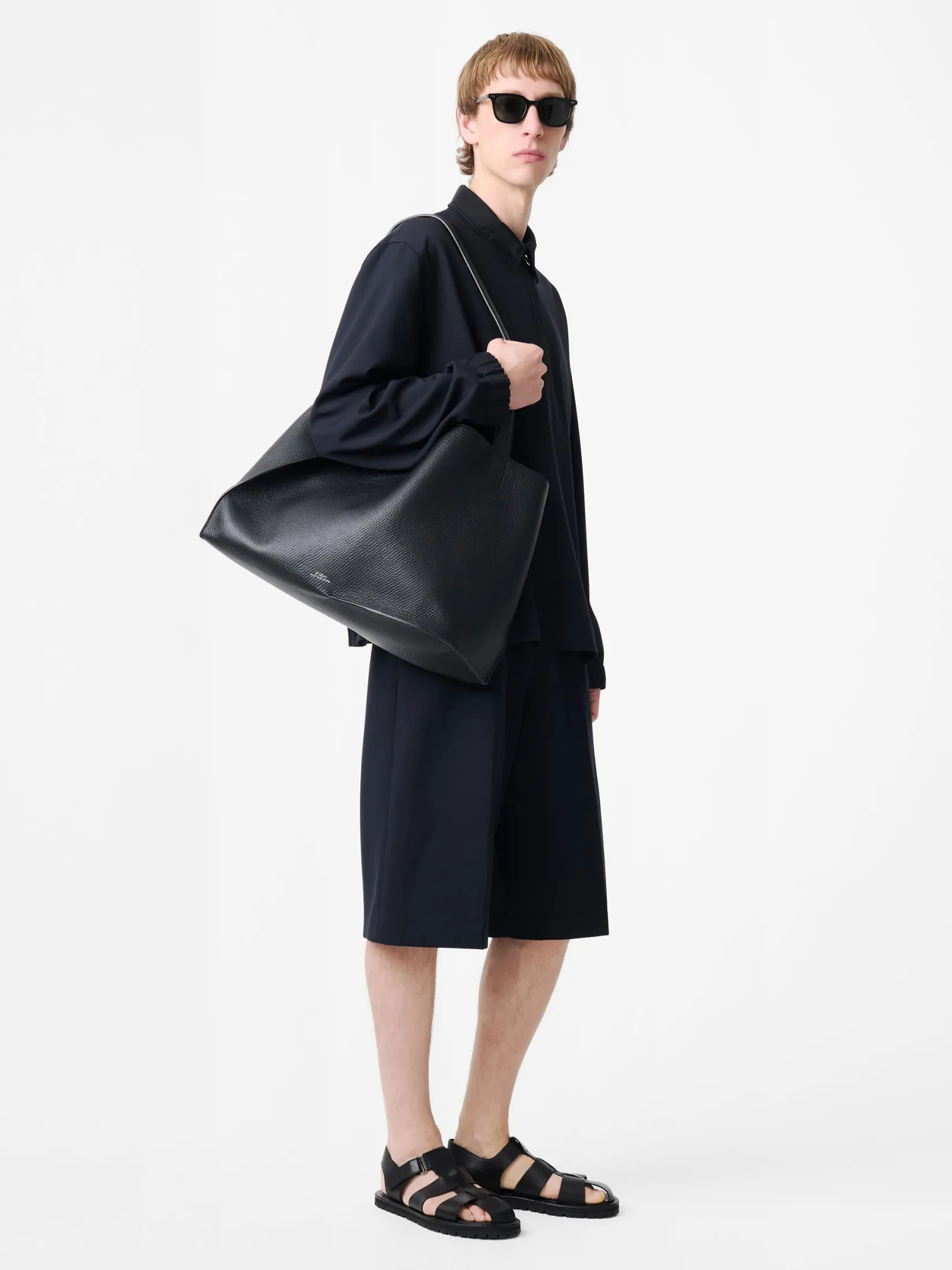 Fashion Studio Nicholson Doublet Leather Bag Black