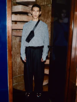 Clearance Studio Nicholson Ellis Linen Pant Darkest Navy