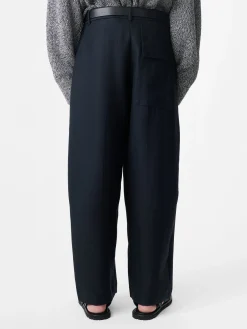 Clearance Studio Nicholson Ellis Linen Pant Darkest Navy