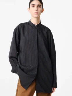 Online Studio Nicholson Faber Stripe Shirt Darkest Navy / Almond