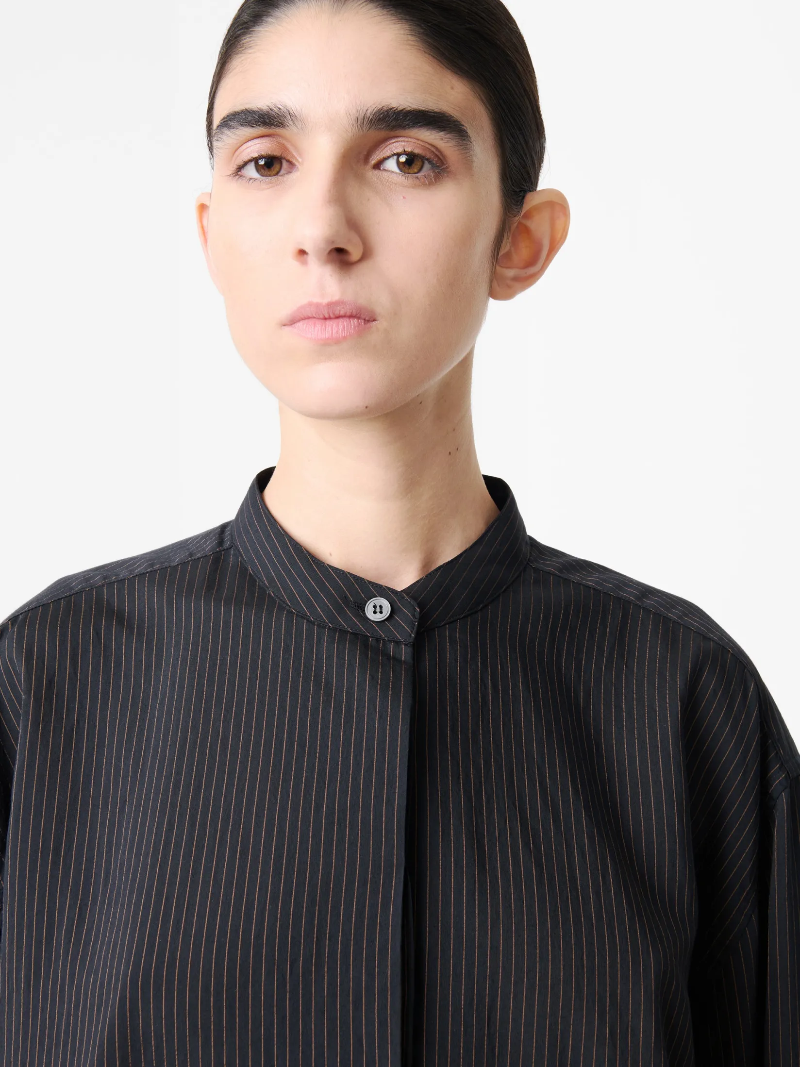 Online Studio Nicholson Faber Stripe Shirt Darkest Navy / Almond