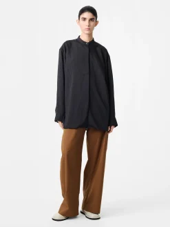 Online Studio Nicholson Faber Stripe Shirt Darkest Navy / Almond