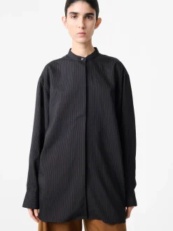 Online Studio Nicholson Faber Stripe Shirt Darkest Navy / Almond