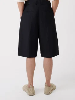 Hot Studio Nicholson Fowld Linen Short Darkest Navy
