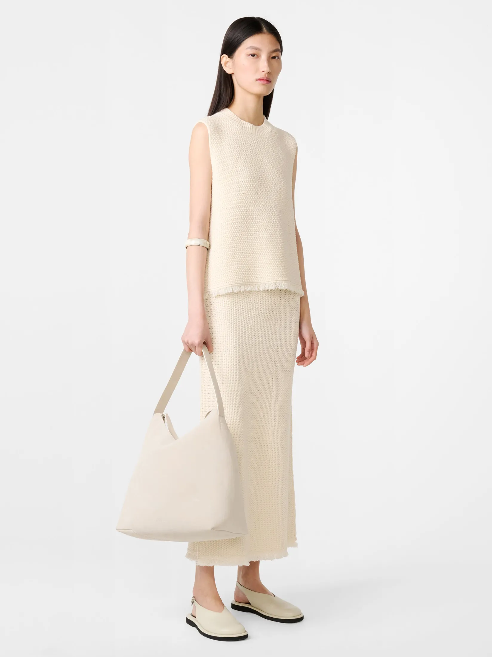 Outlet Studio Nicholson Fray Knit Cream