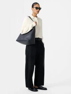 Best Studio Nicholson Hobo Type 1 Leather Bag Darkest Navy