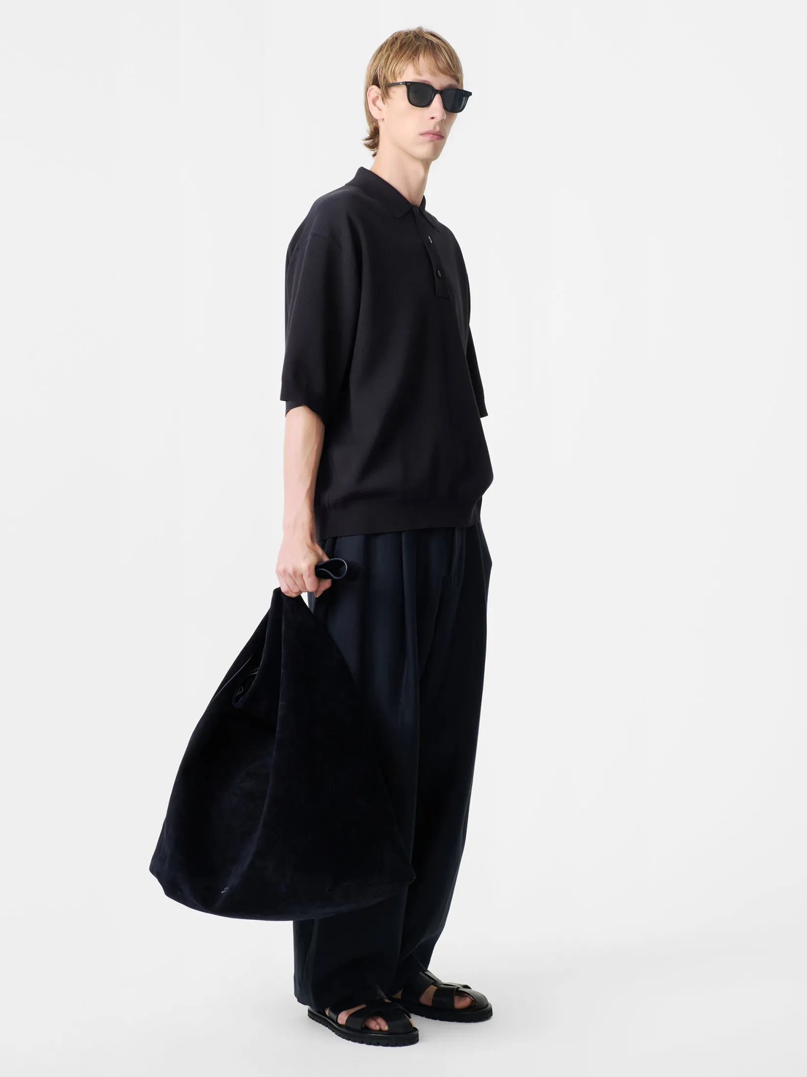 Outlet Studio Nicholson Hobo Type 2 Suede Bag Darkest Navy