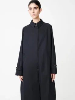 Outlet Studio Nicholson Holin Technical Cotton Coat Dark Navy