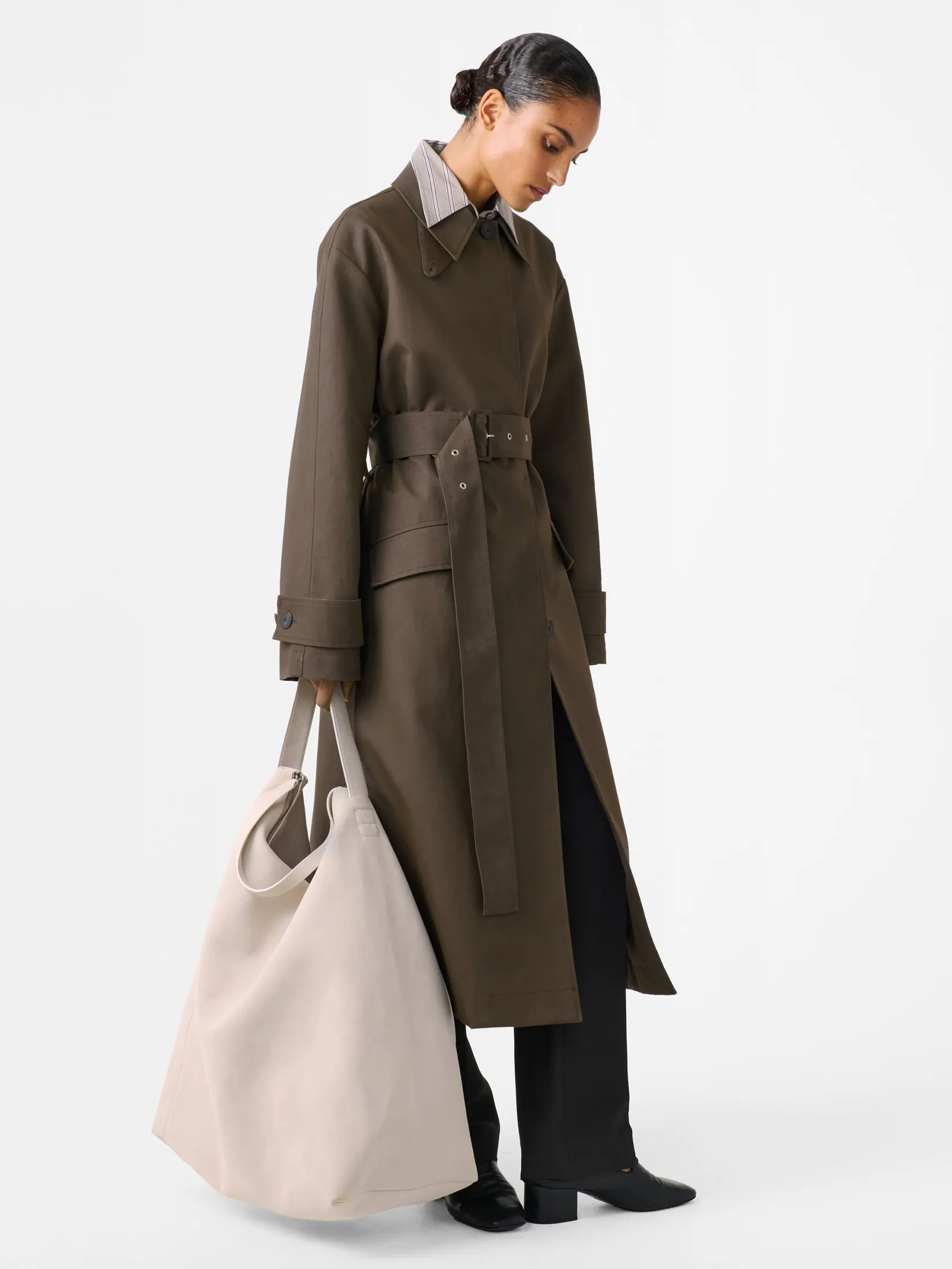 Sale Studio Nicholson Innis Coat Moss / Black