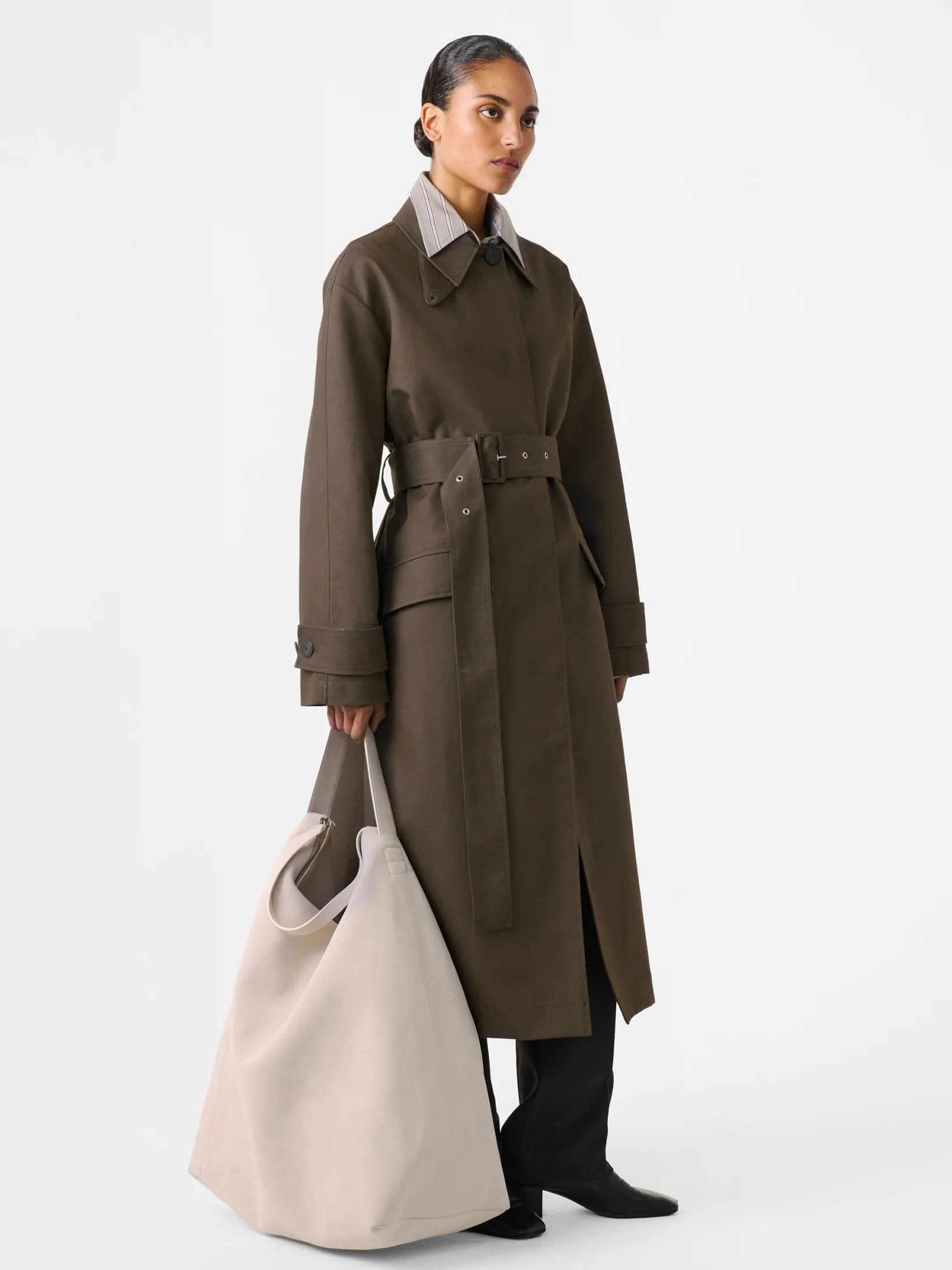 Sale Studio Nicholson Innis Coat Moss / Black