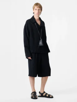 Discount Studio Nicholson Joshua Linen Short Darkest Navy