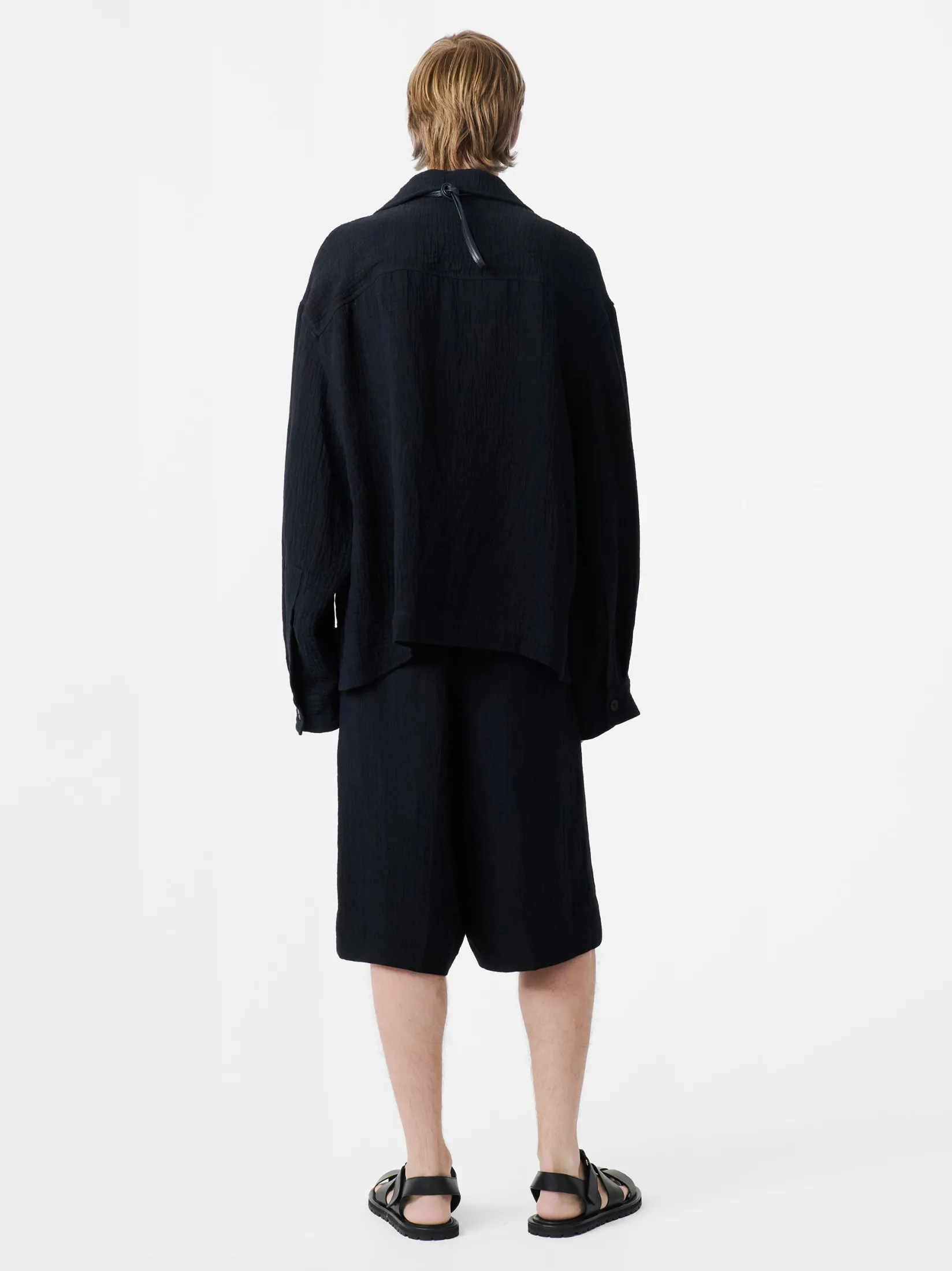 Discount Studio Nicholson Joshua Linen Short Darkest Navy