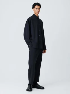 Outlet Studio Nicholson Jude Tropical Wool Shirt Darkest Navy